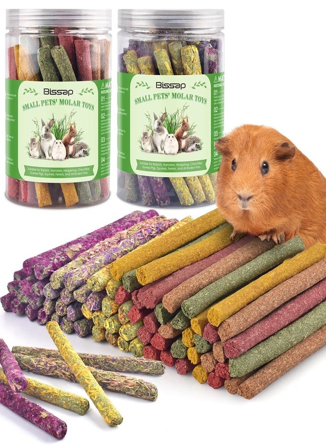 Bissap 72 PCS Rabbit Chew Sticks, Natural Timothy Hay Pumpkin Sugar Beet Carrot Strawberry Rose Dahlberg Daisy Forget-me-not Flower Treat for Bunny Chinchilla Guinea Pig Hamster Small Pet Molar Snack - Image 1